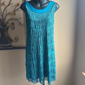 Blue fringe dress
